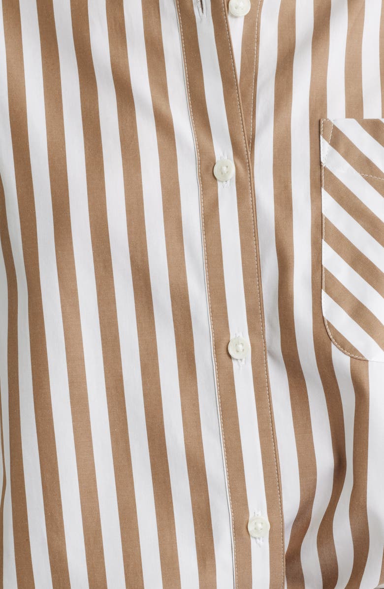 rag & bone Lucia Stripe Cotton Poplin Button-Up Shirt, Alternate, color, Beige Stripe
