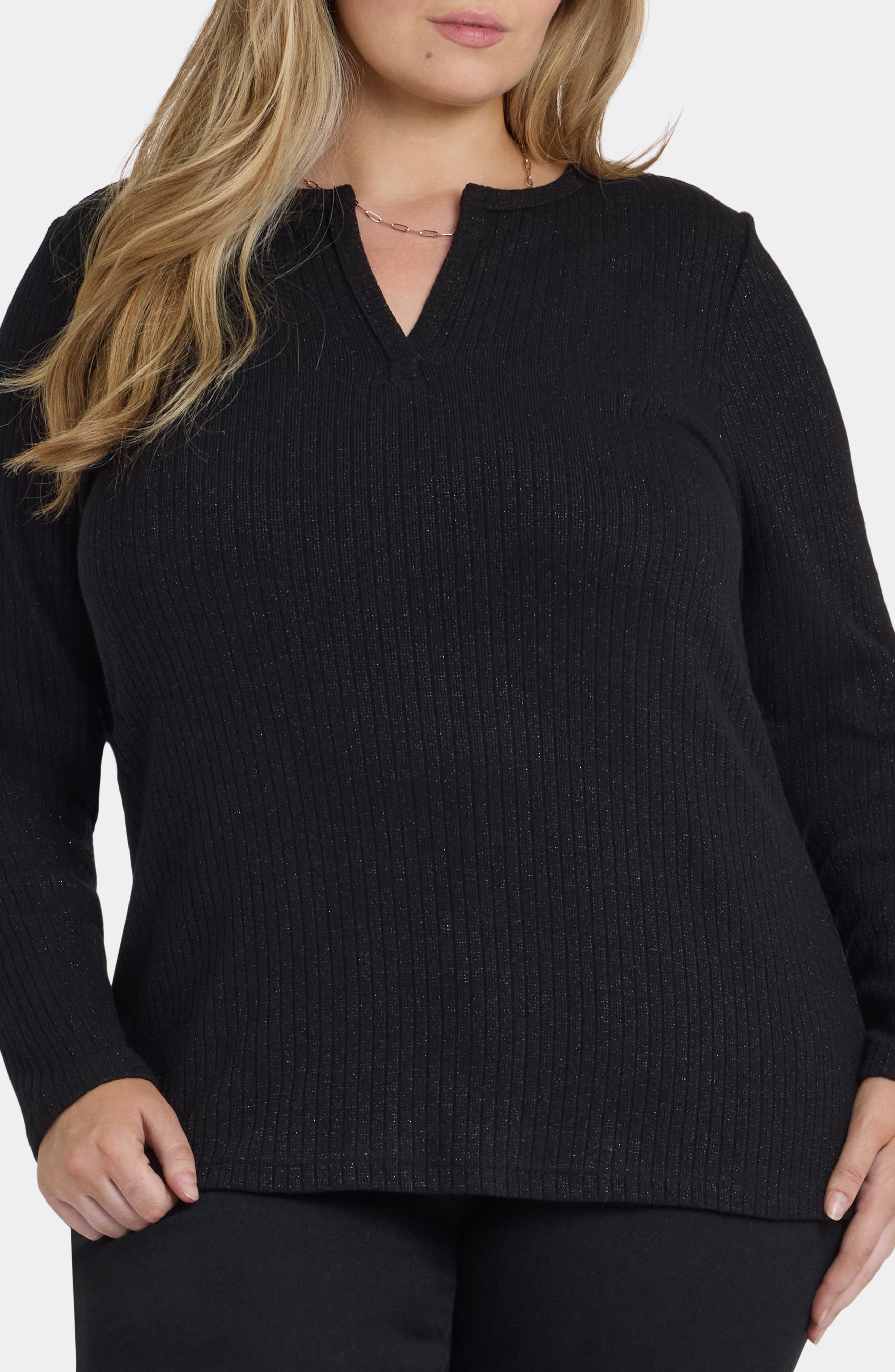 NYDJ Metallic Rib Top