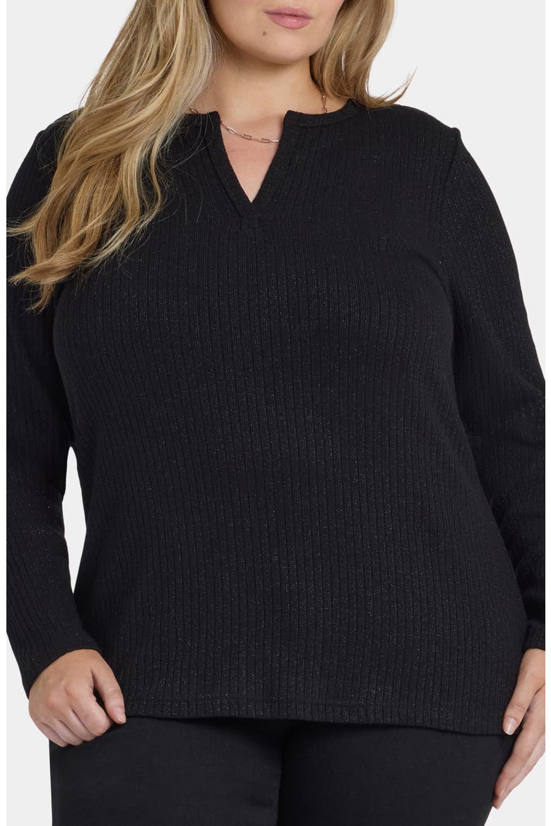 Metallic Rib Top, Main, color, BLACK
