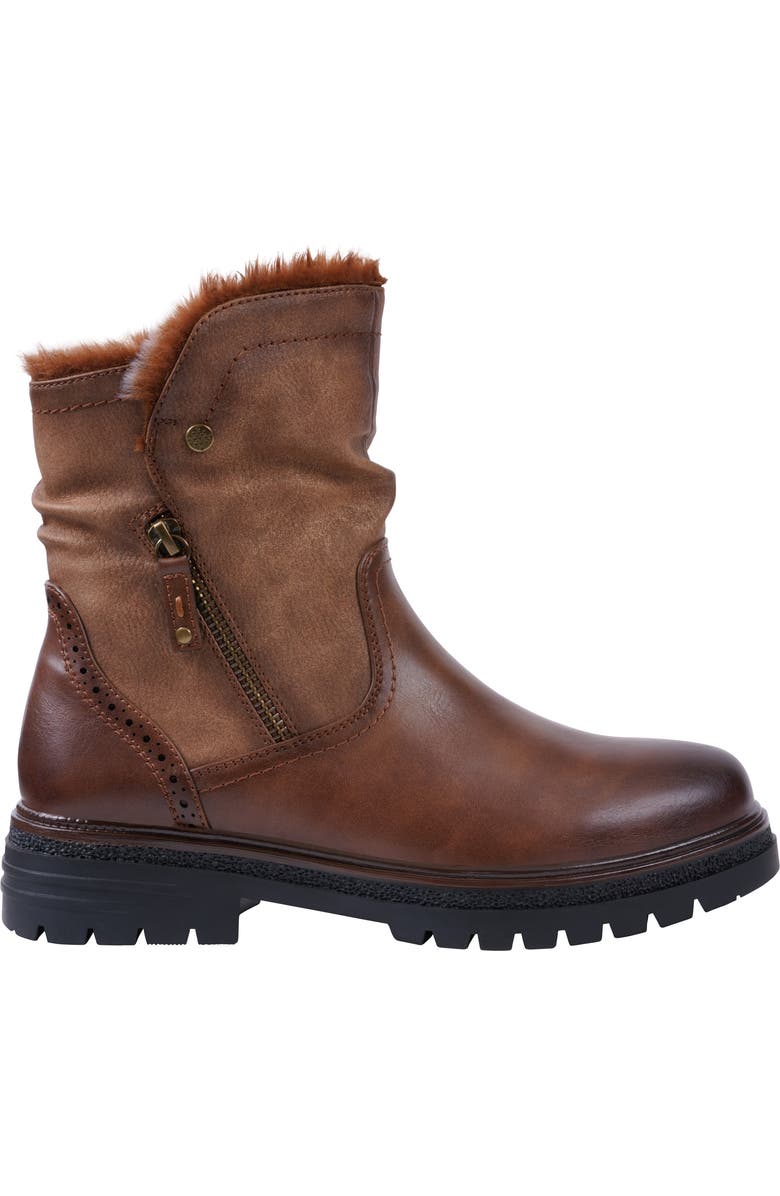 GC SHOES Martin Faux Fur Lined Bootie, Alternate, color, Cognac