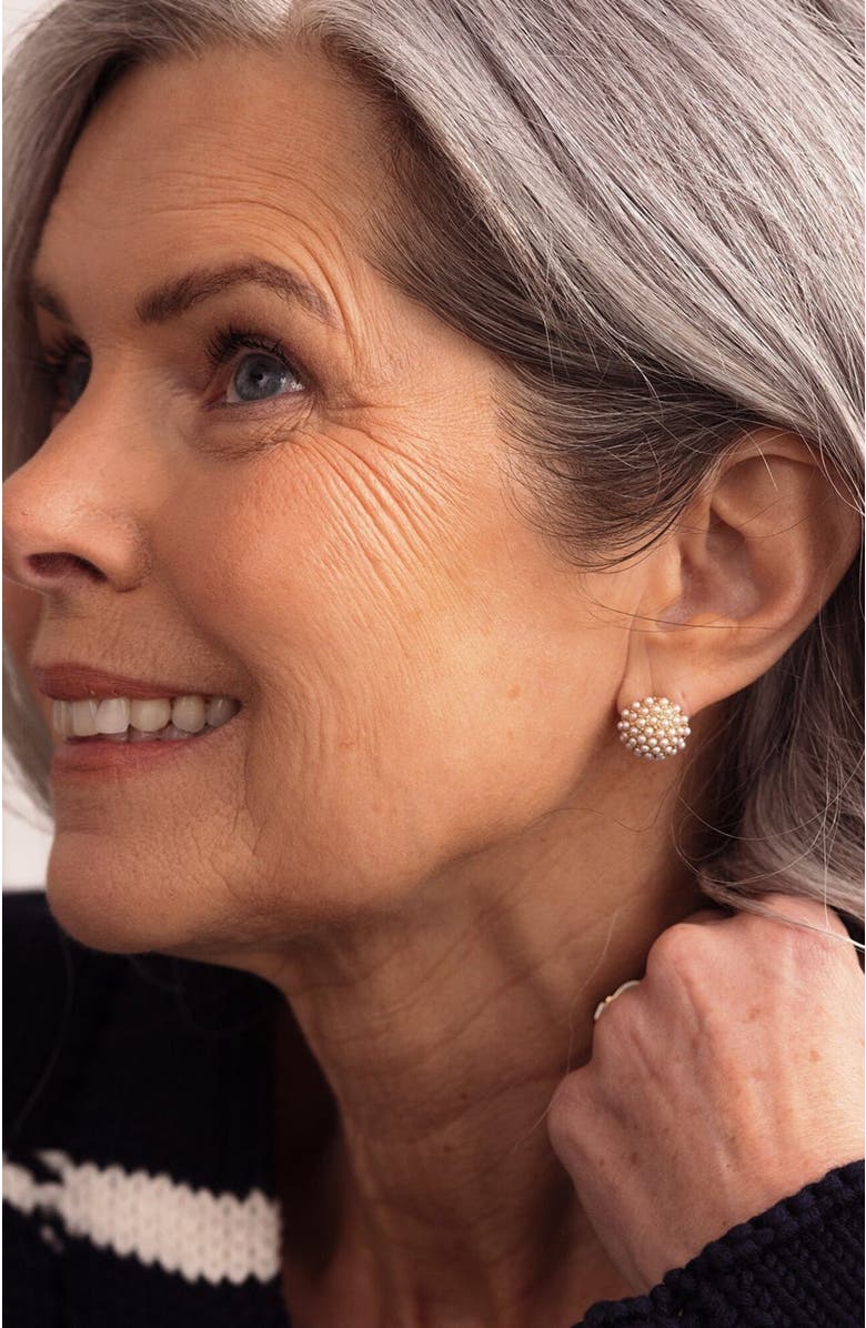 Olive & Piper Pearl Pave Studs, Alternate, color, Gold