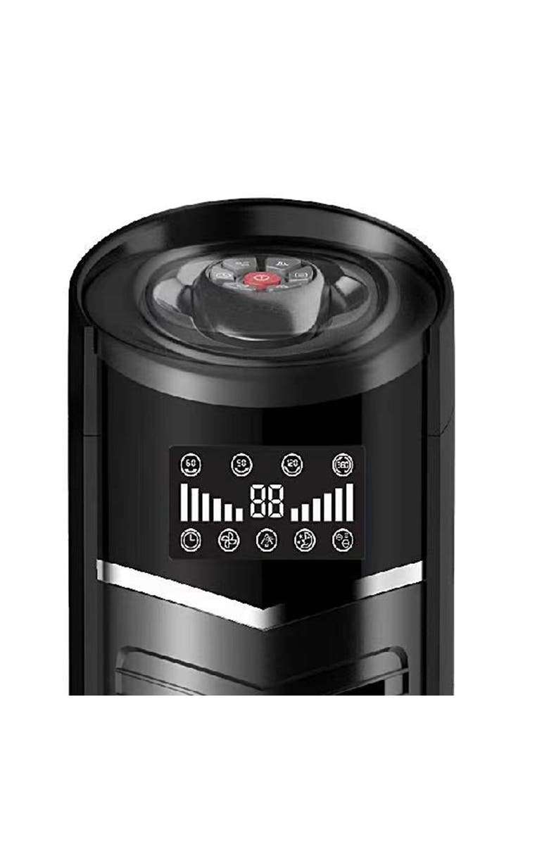 Optimus 59 Inch 360 Degree Oscillation Pedestal Tower Fan in Black with Remote, Alternate, color, Black