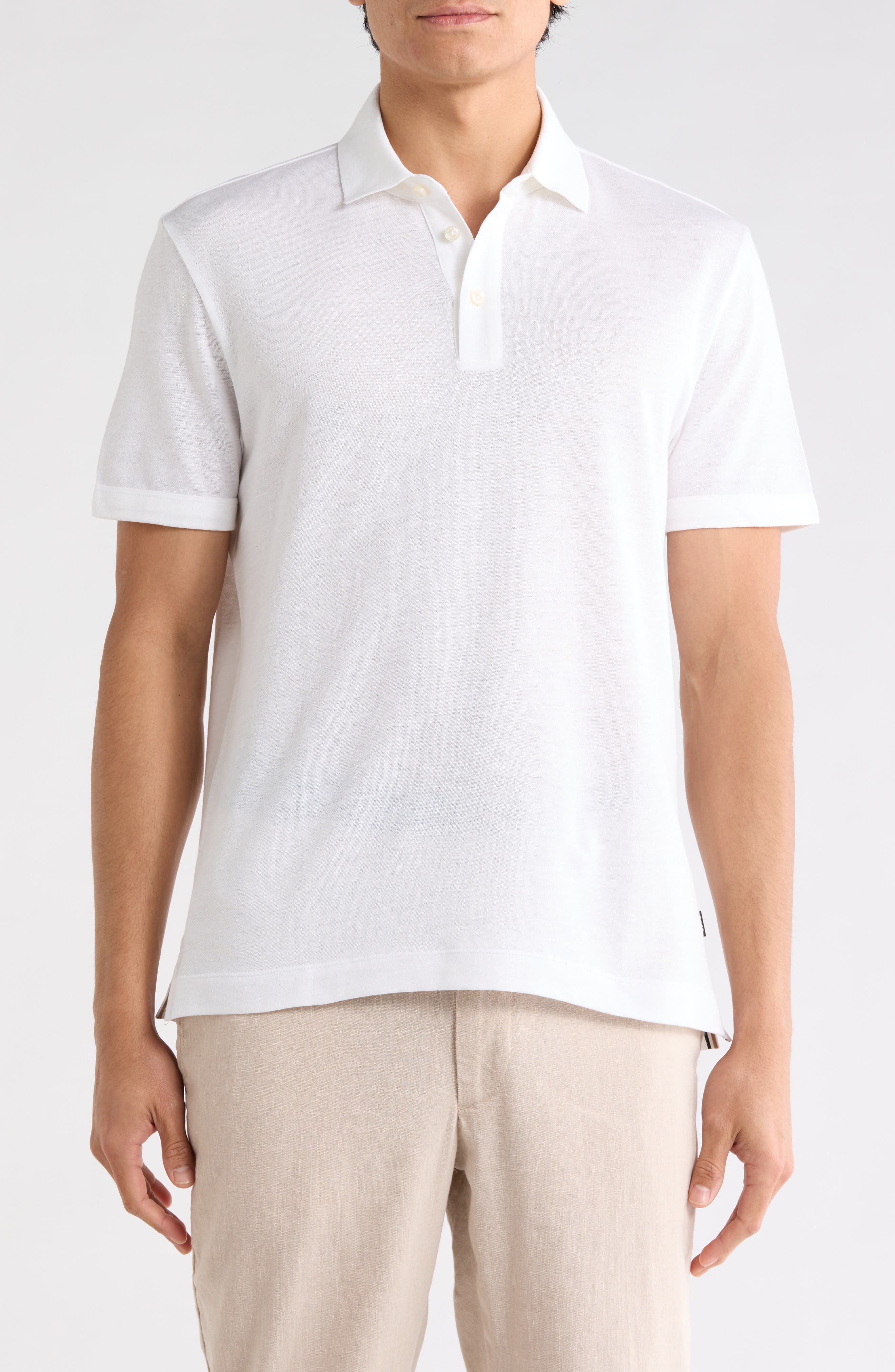 BOSS Press Cotton & Linen Blend Polo