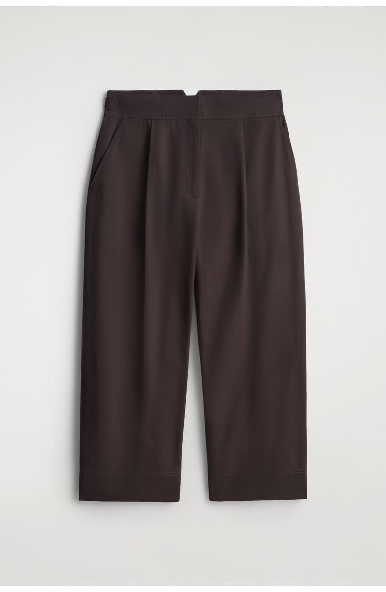 COS Cropped Cotton Balloon Pants, Alternate, color, Dark Brown