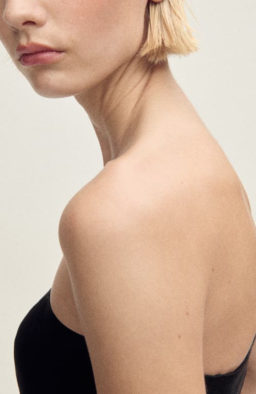 Mango Strapless Bubble Top In Black
