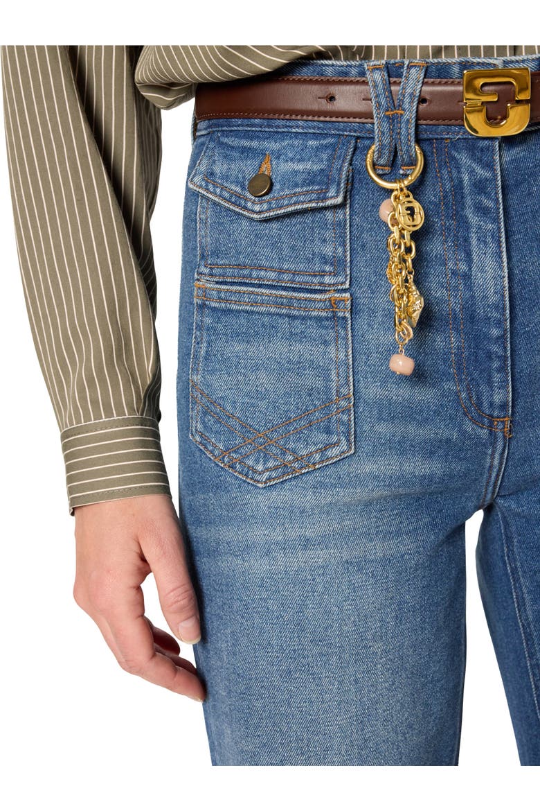 Anna Flared High Rise Jeans, Alternate, color, Universe