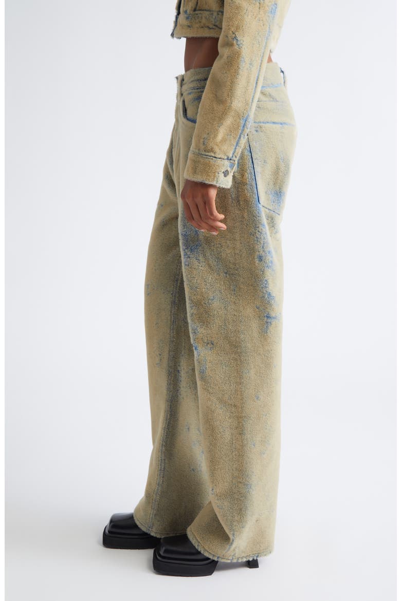 Loose Fit Flocked Denim Jeans, Alternate, color, BLUE/ BEIGE