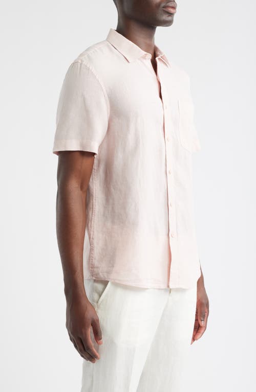 Nordstrom Solid Short Sleeve Linen Button-up Shirt