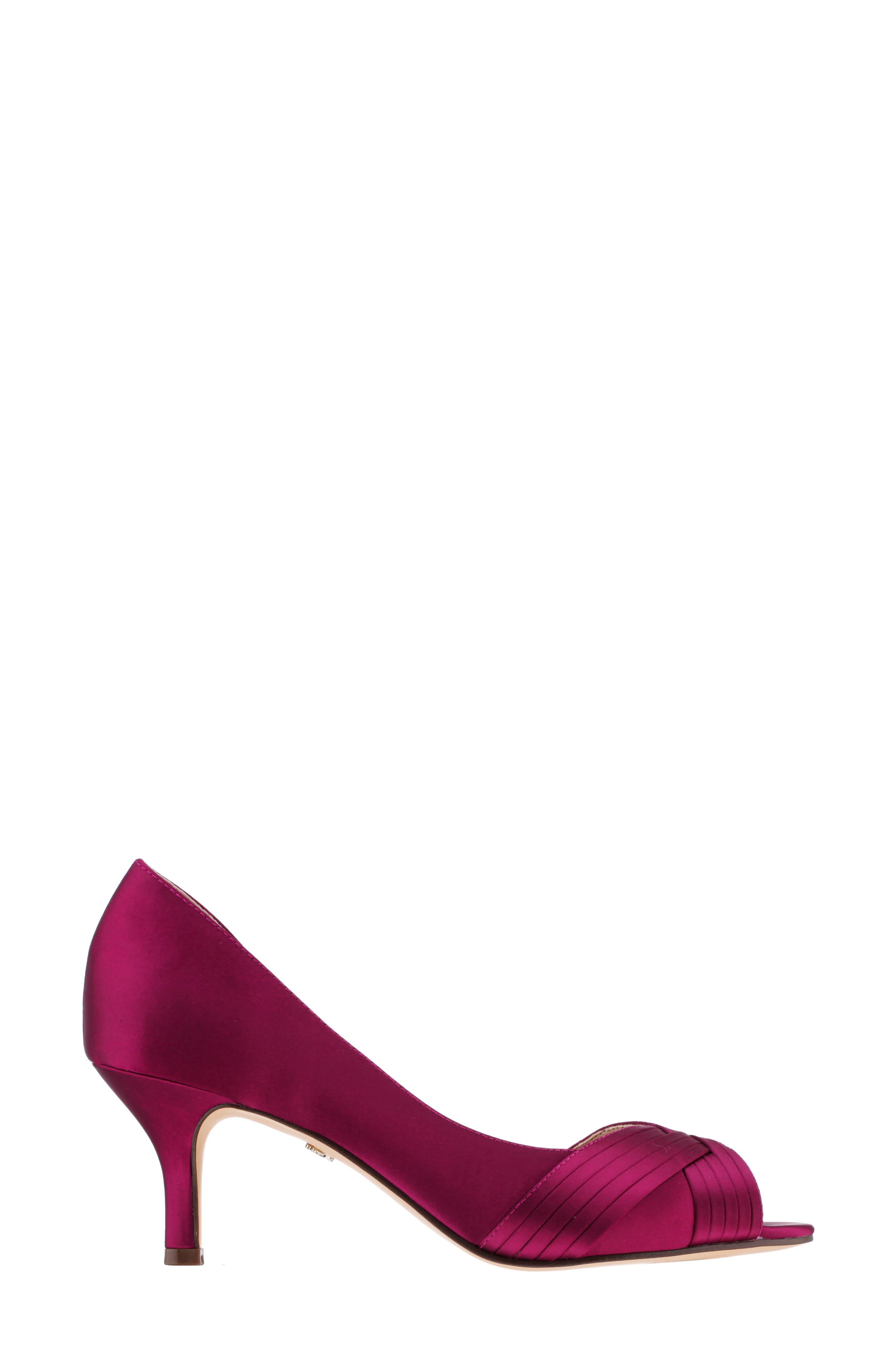 Nina Contesa Open Toe Pump, Alternate, color, Wine
