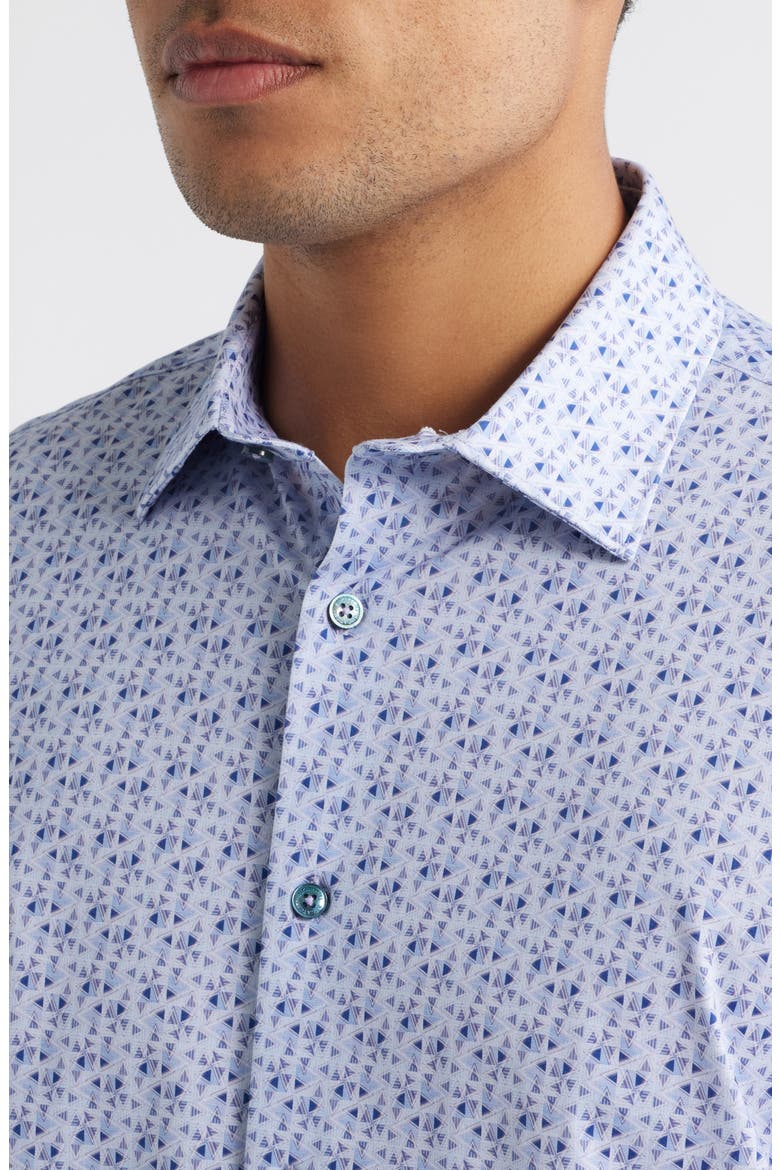 James OoohCotton® Geometric Print Button-Up Shirt, Alternate, color, LILAC