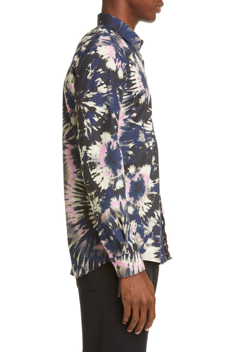 Dries Van Noten Tie Dye Print Button-Up Shirt, Alternate, color, 