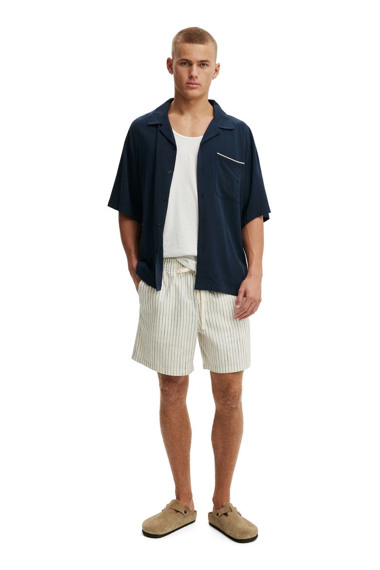 Men's Easy Short, Alternate, color, Bone Pinstripe