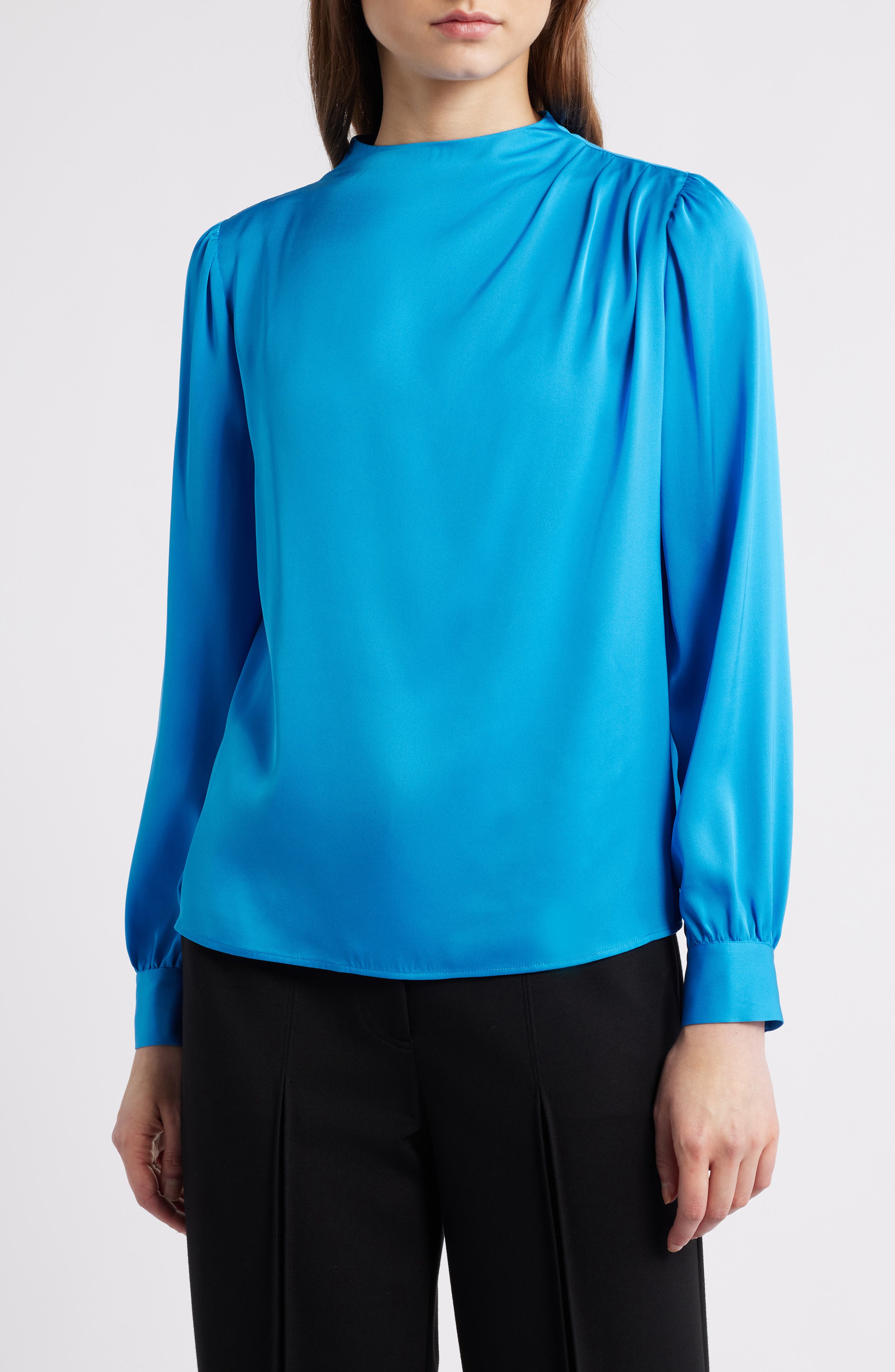 Elie Tahari The Tien Draped Stretch Silk Top
