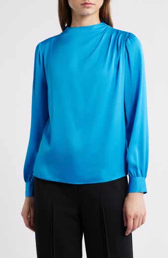 Elie Tahari The Tien Draped Stretch Silk Top