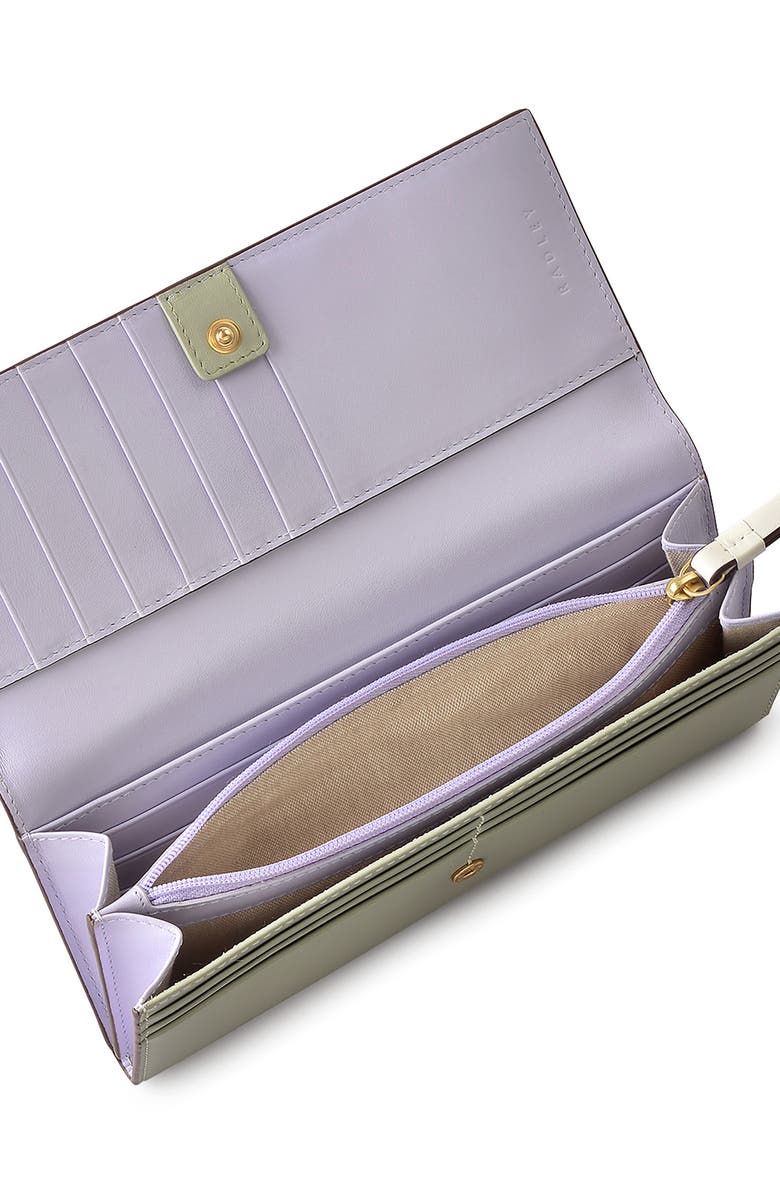 Radley Large Leather Flapover Wallet, Alternate, color, Drizzle