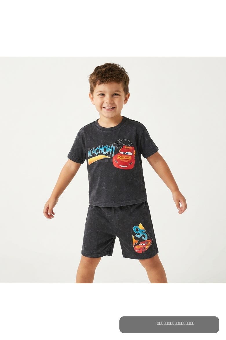 Pixar 2-Piece Tee and Shorts Set, Alternate, color, Charcoal McQueen