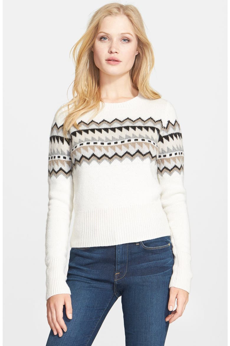 Fair Isle Sweater, Main, color, VANILLA COMBO