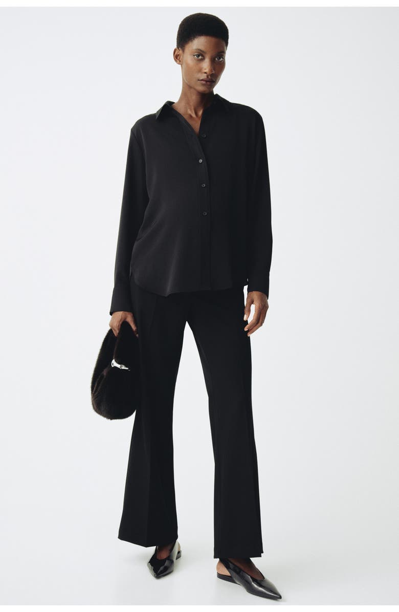 H&M Mama Bootcut Trousers, Alternate, color, Black