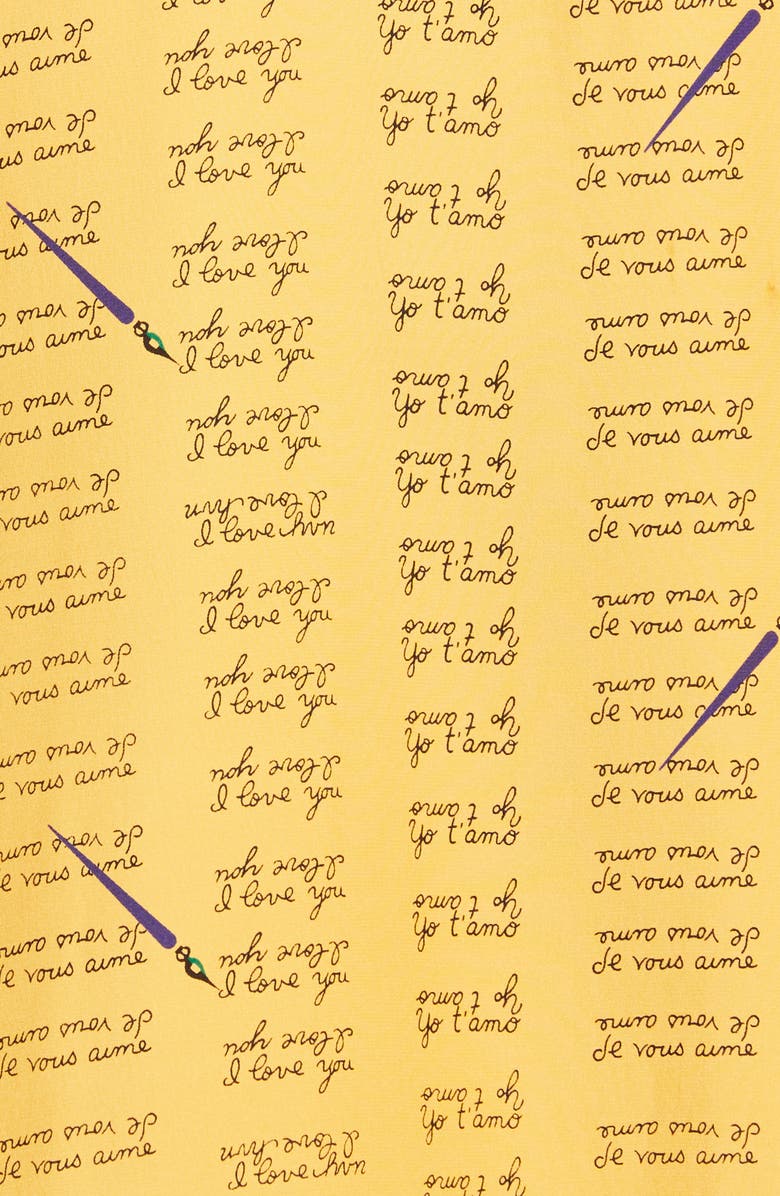 HVN Maria Love Notes Silk Shirtdress, Alternate, color, 