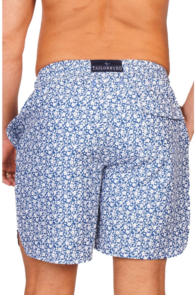 Ditsy Floral Swim Trunks, Alternate, color, NAVY