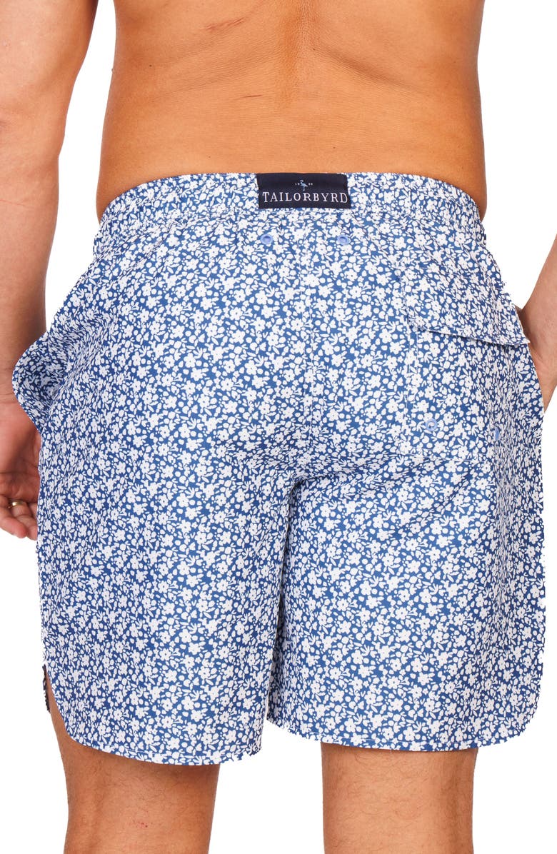 TailorByrd Ditsy Floral Swim Trunks, Alternate, color, Navy