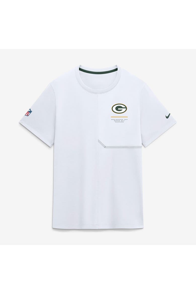 Men's Nike  White Green Bay Packers Sideline UV Dri-FIT Coaches Shirt, Main, color, White