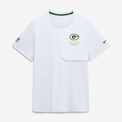 Men's Nike  White Green Bay Packers Sideline UV Dri-FIT Coaches Shirt