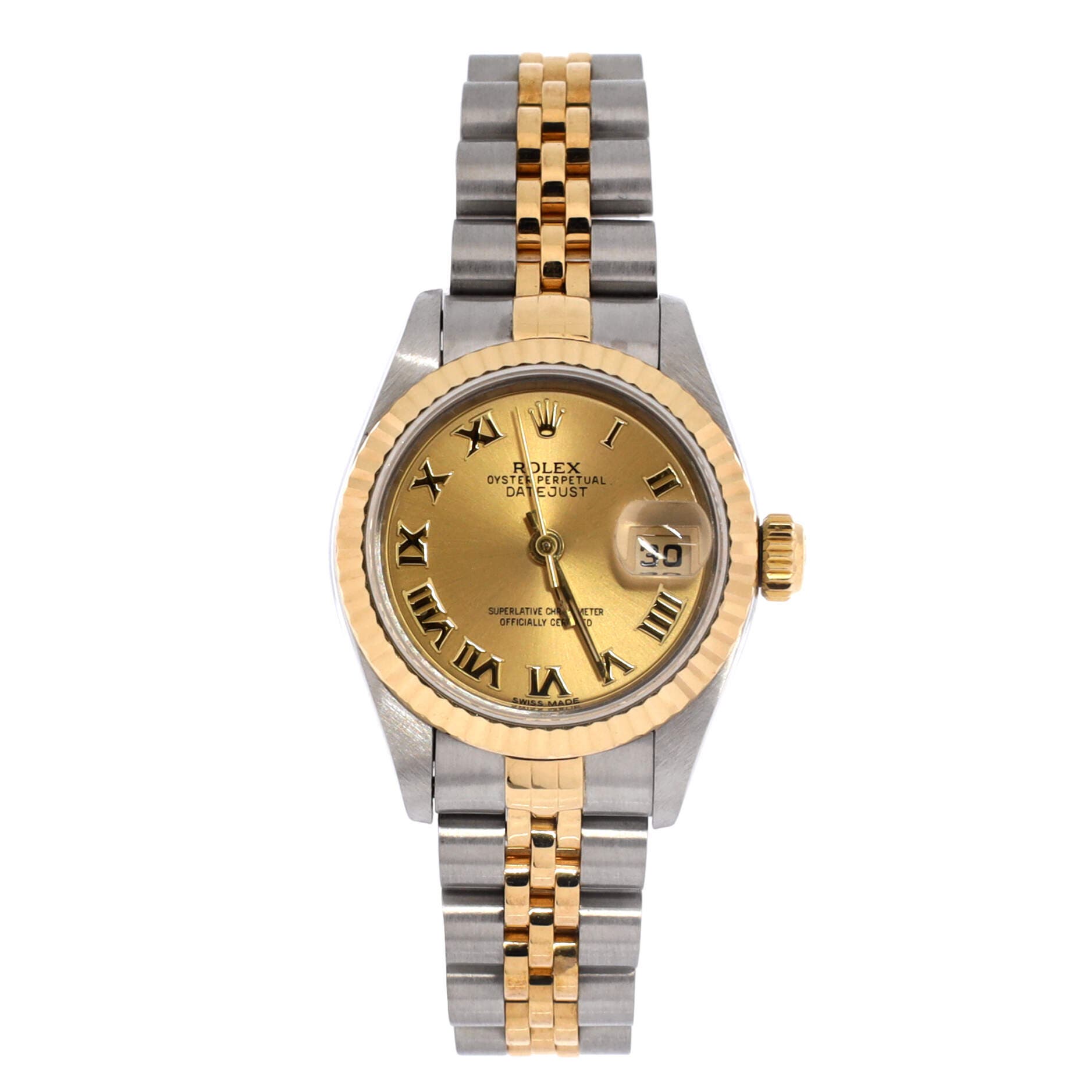Oyster Perpetual Datejust Automatic Watch Stainless Steel and Yellow Gold 26, Main, color, Metallic Silver