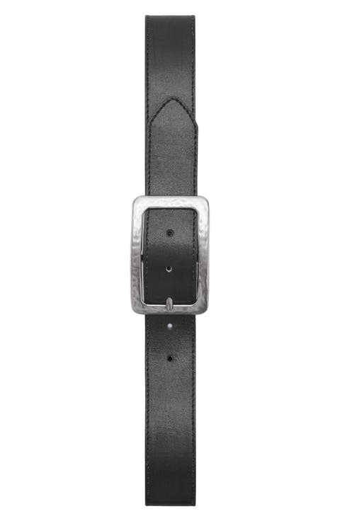 Square Buckle Textured Belt
