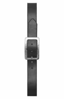MANGO Square Buckle Textured Belt