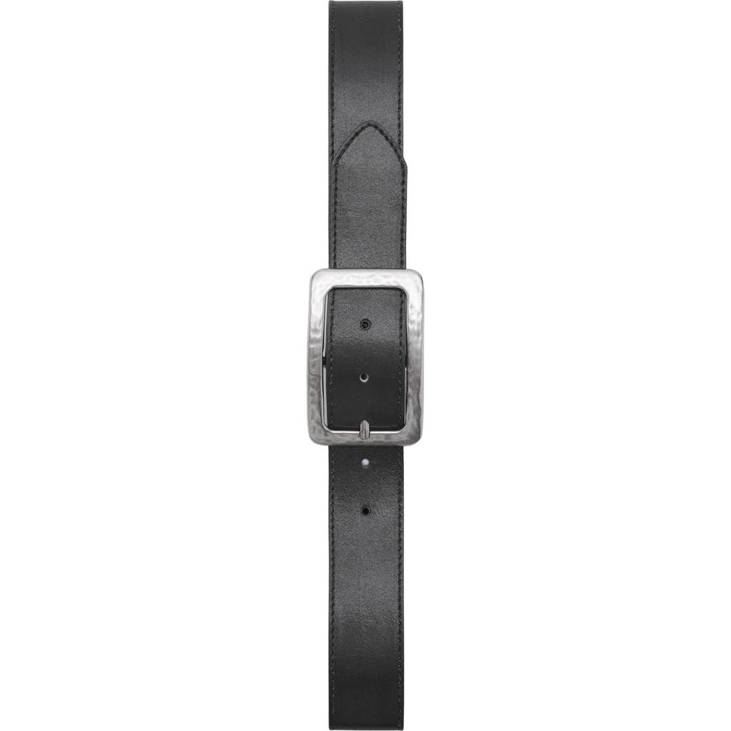 Mango Square Buckle Textured Belt In Black