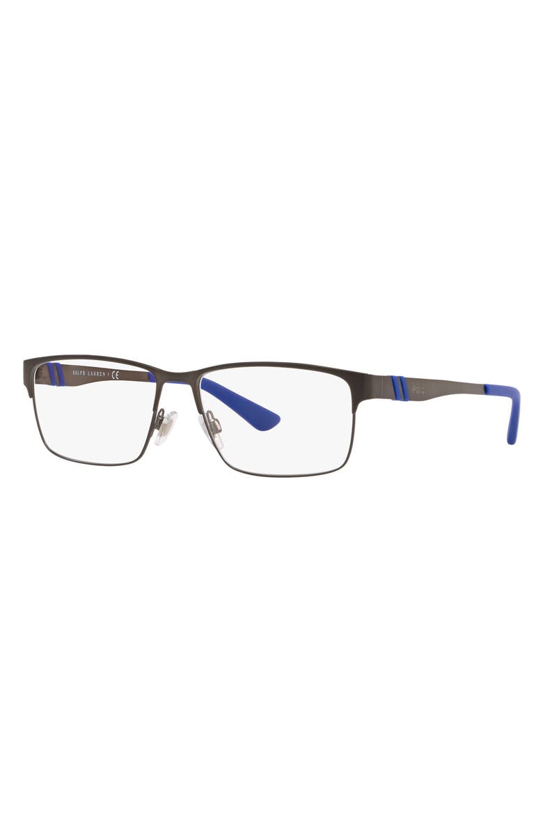 Polo Ralph Lauren 56mm Rectangular Optical Glasses, Alternate, color, 