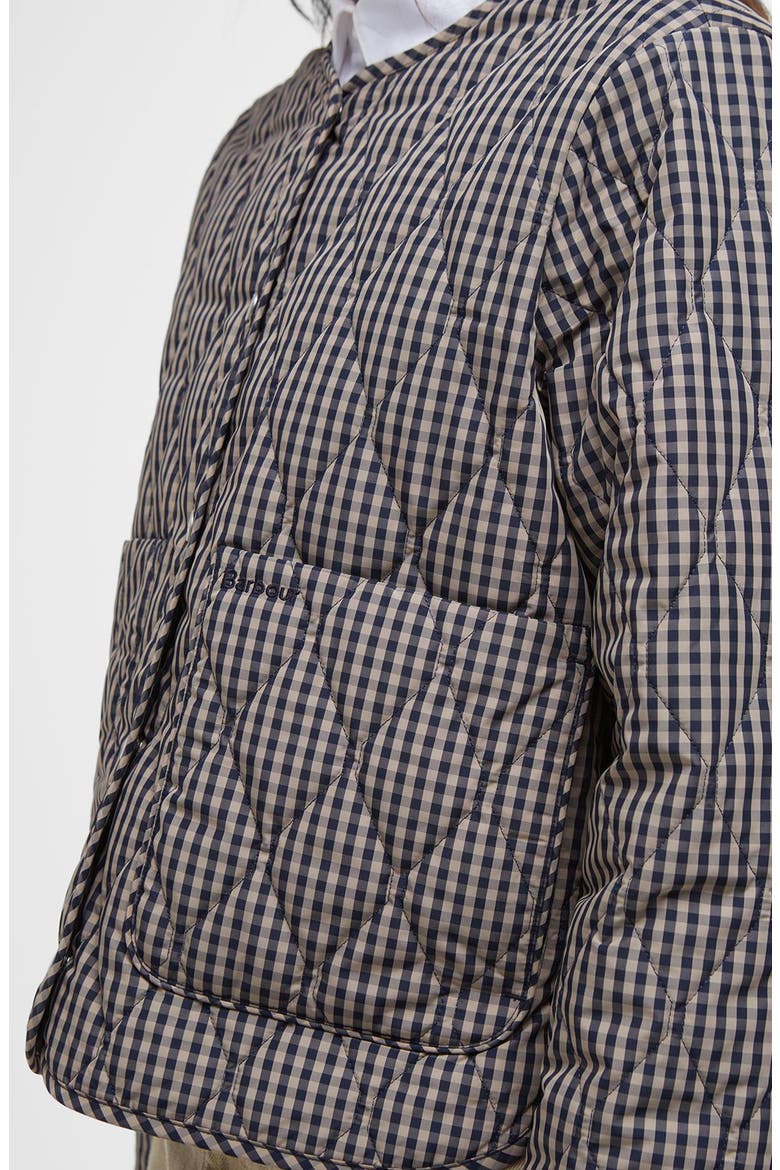 Monroe Gingham Quilted Jacket, Alternate, color, NAVY SAND GINGHAM