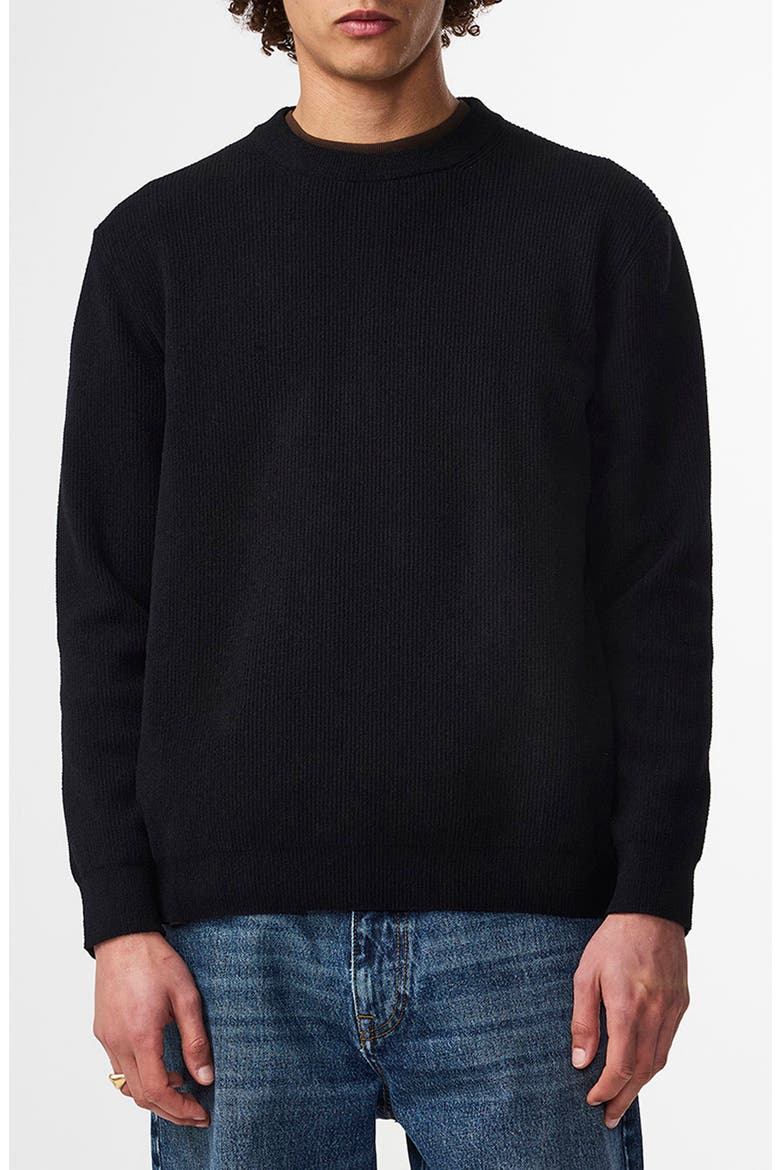 Danny 6429 Rib Sweater, Main, color, BLACK