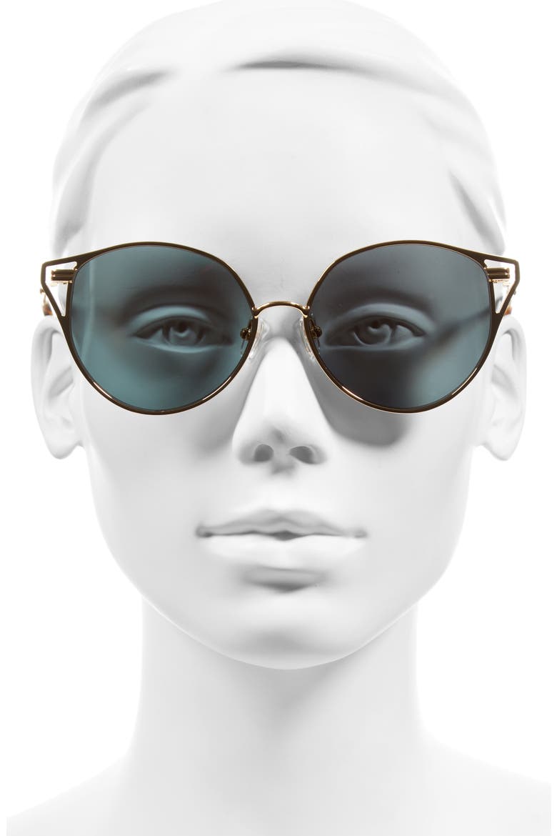 Ibiza 55mm Mirrored Round Sunglasses, Alternate, color, REVO MIRROR/ GOLD