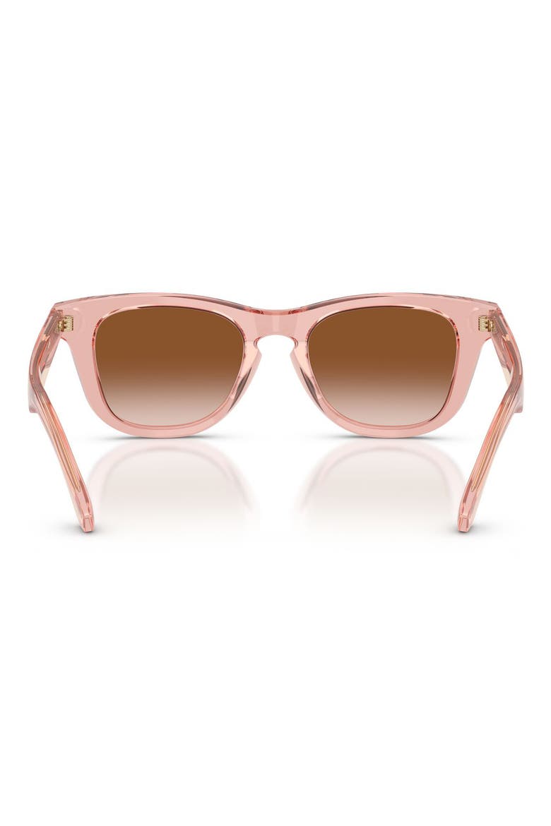 Kids' 46mm Small Square Sunglasses, Alternate, color, TRANSPARENT PINK / BROWN