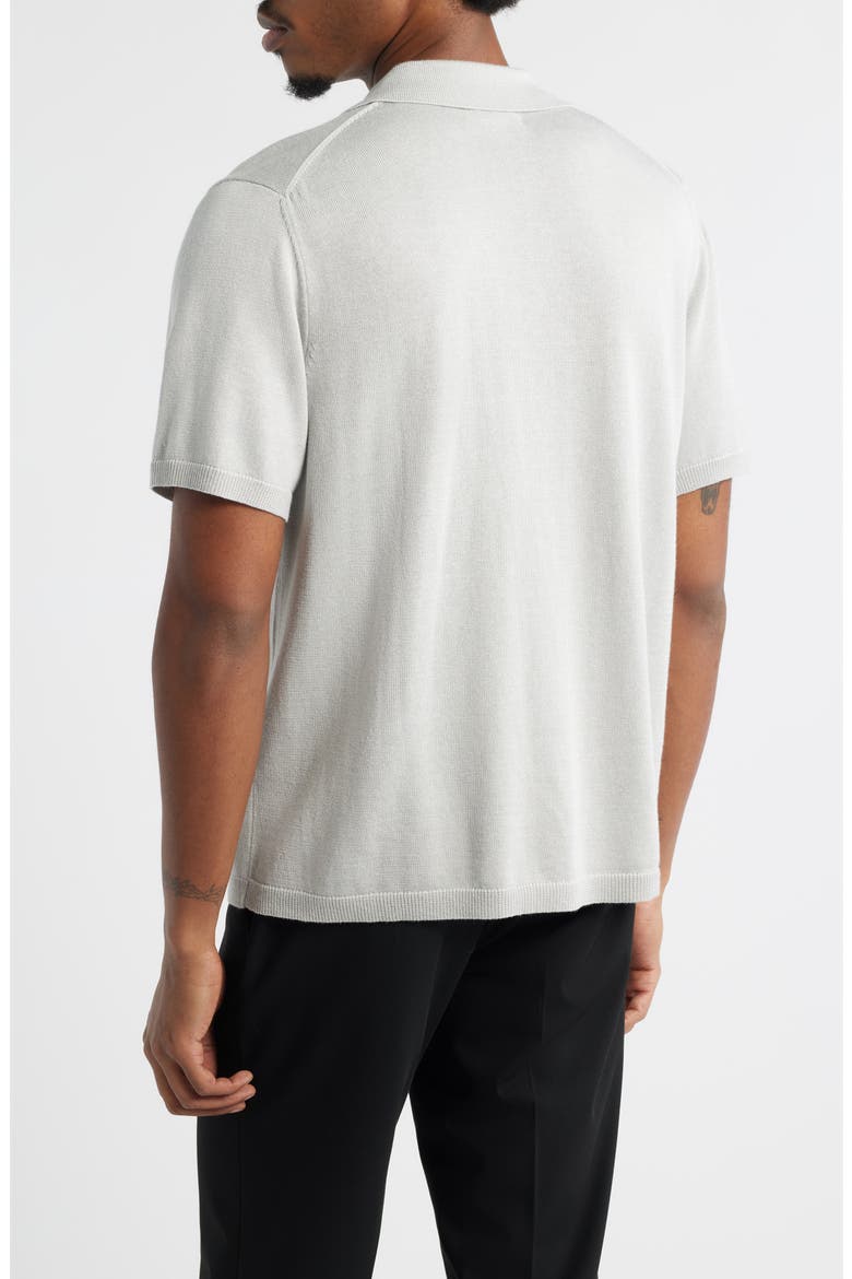 Camp Short Sleeve Button Up Sweater, Alternate, color, GREY VIOLET