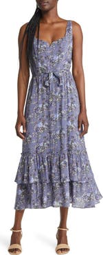 PAIGE Michelada Floral Print Midi Dress