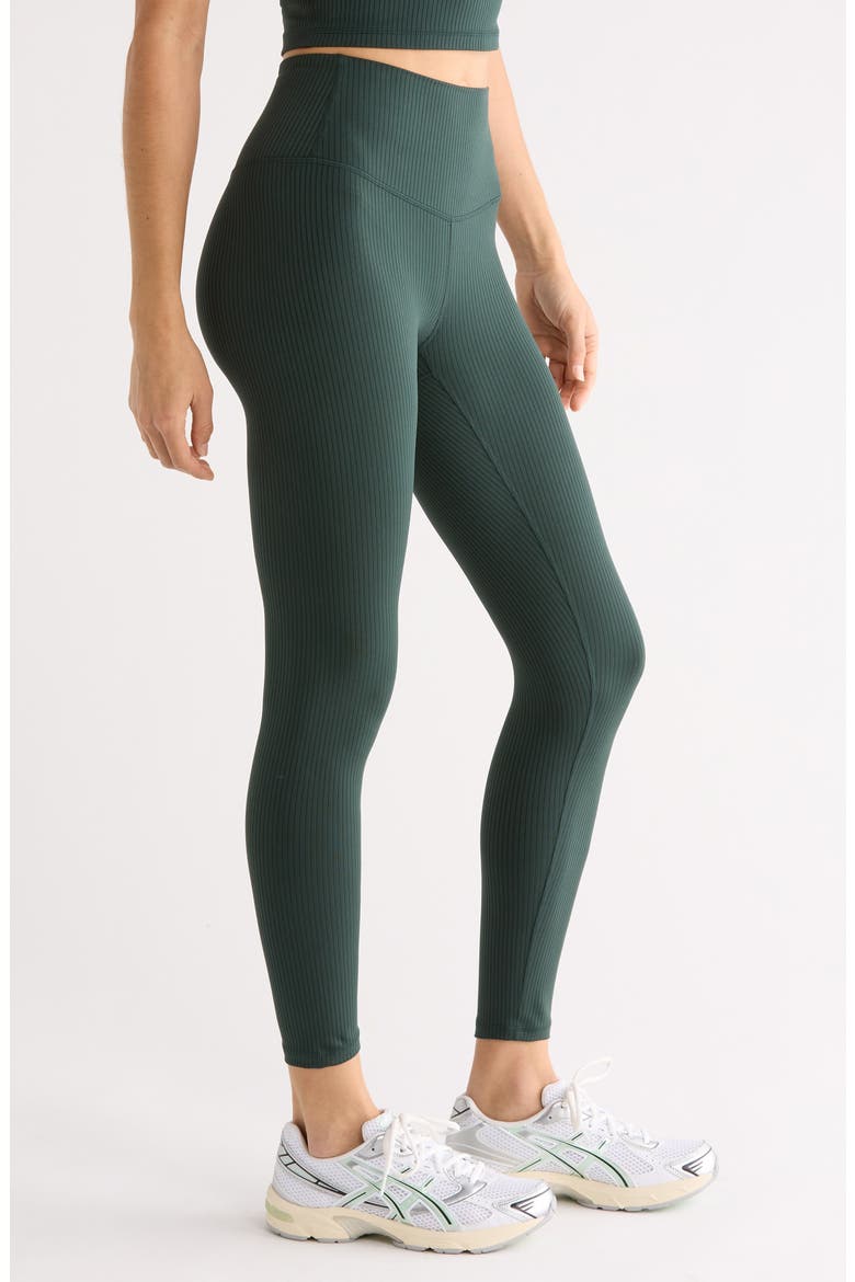 Thrive Rib High Waist 7/8 Leggings, Alternate, color, GREEN TIMBER