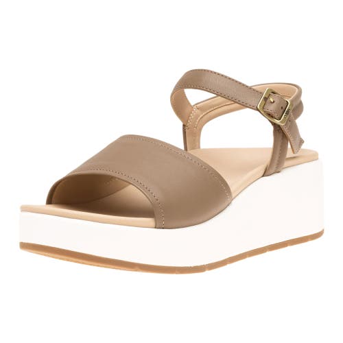 Abeo Solstice Buckle Sandal In Fossil Leather - Regular