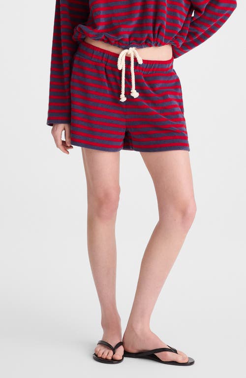 Madewell Terry Pull-On Shorts in Red Navy at Nordstrom, Size Large