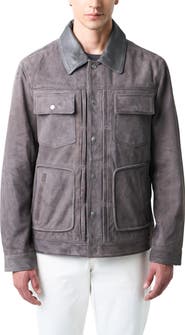 Velez Aron Suede Jacket for Men with Leather Detail