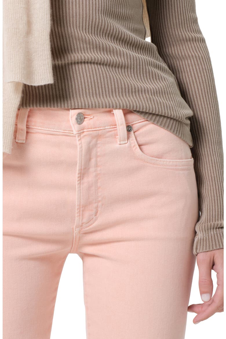 Goldie Mid Rise Kick Flare Jeans, Alternate, color, MELON CREME MD