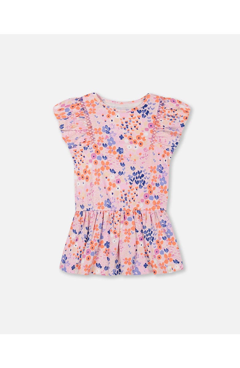 Deux par Deux Little Girl's Organic Cotton Tunic Lavender Printed Fields Flowers, Main, color, 