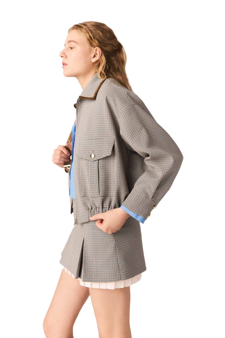 Checked bomber jacket, Alternate, color, Brown checks