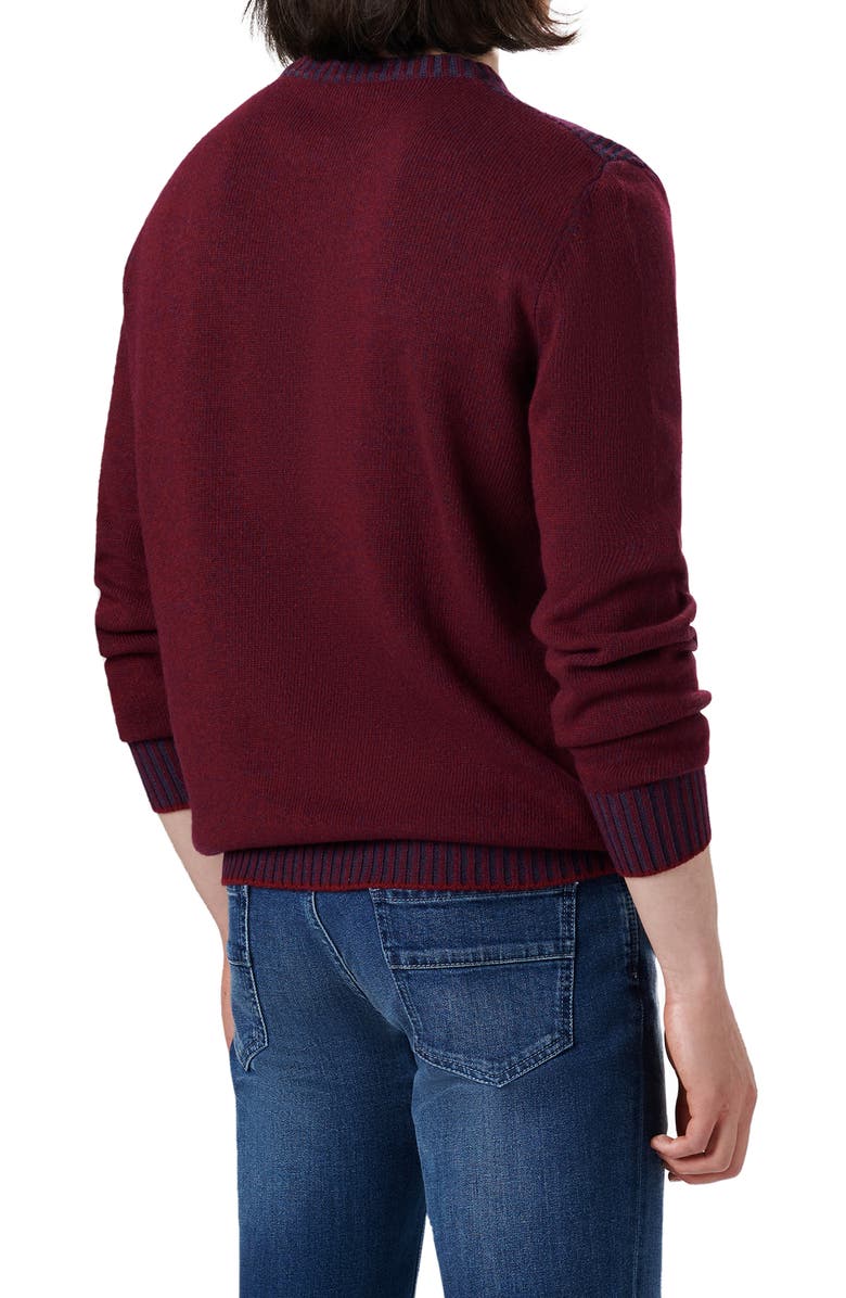 Bugatchi Crewneck Sweater, Alternate, color, Cabernet