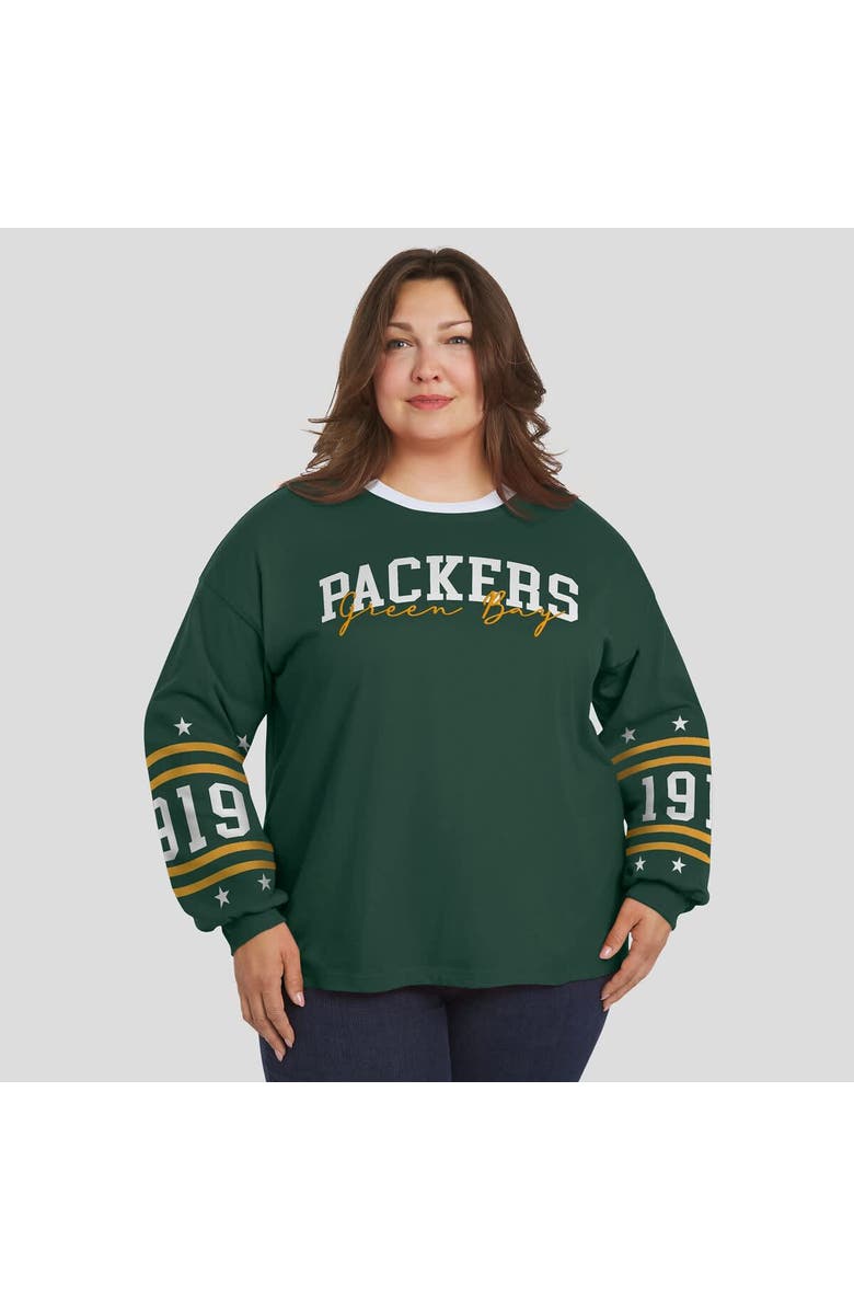 WEAR by Erin Andrews Women's WEAR by Erin Andrews Green Green Bay Packers Plus Size Sport Long-Sleeve T-Shirt, Alternate, color, Green