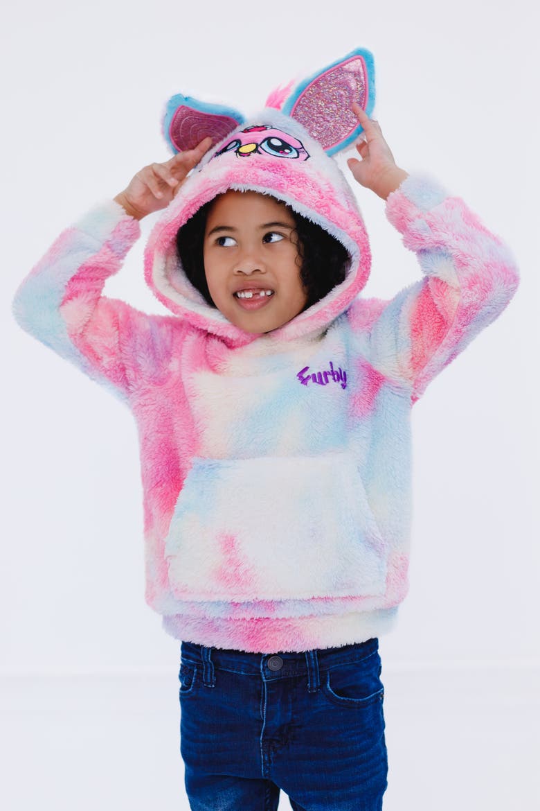 Cosplay Fleece Hoodie, Alternate, color, Furby Pastel Tie Dye