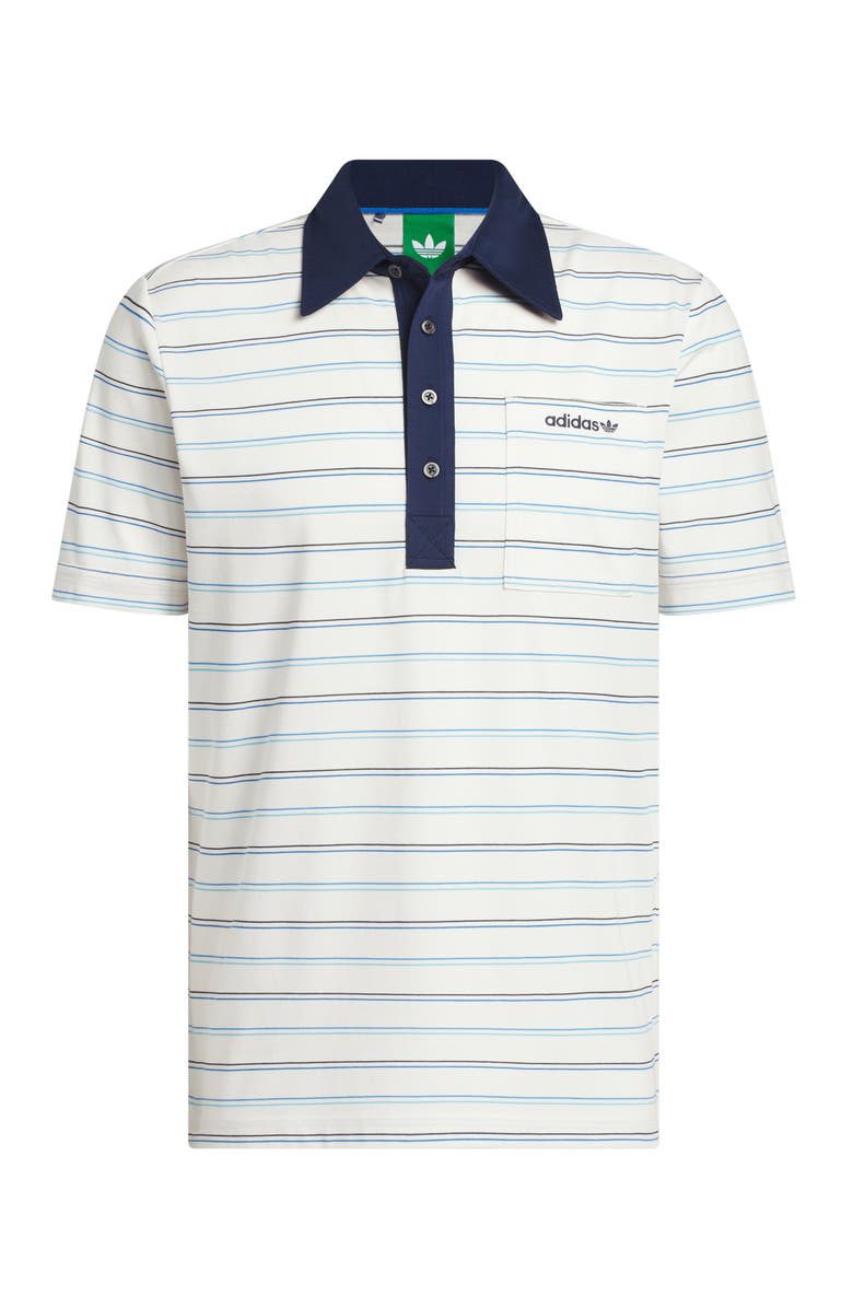 adidas Stripe Golf Polo, Alternate, color, Chalk White