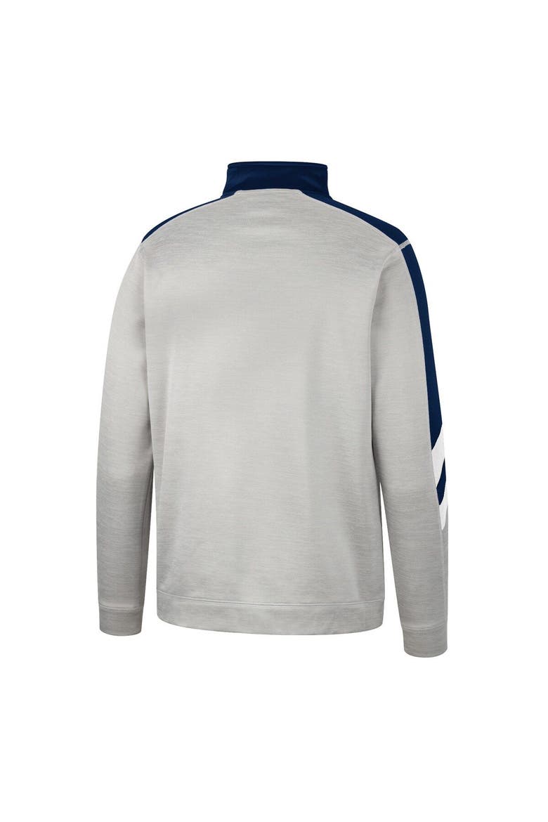 Men's Colosseum Gray/Navy Penn State Nittany Lions Bushwood Fleece Quarter-Zip Jacket, Alternate, color, Gray